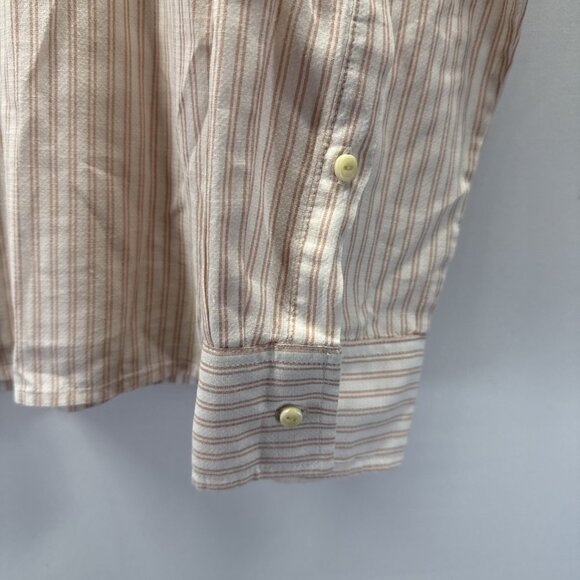 Patagonia Women's Top Blouse XL Blush Pink Stripe Organic Cotton Long Sleeves - Picture 5 of 11